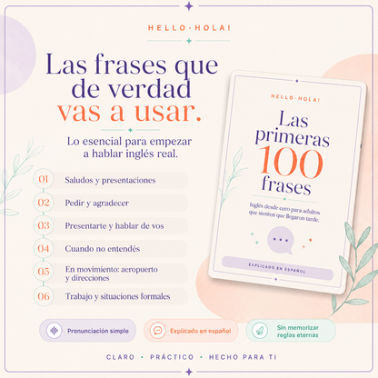No es tarde para aprender inglés. Empezá con frases reales hoy.